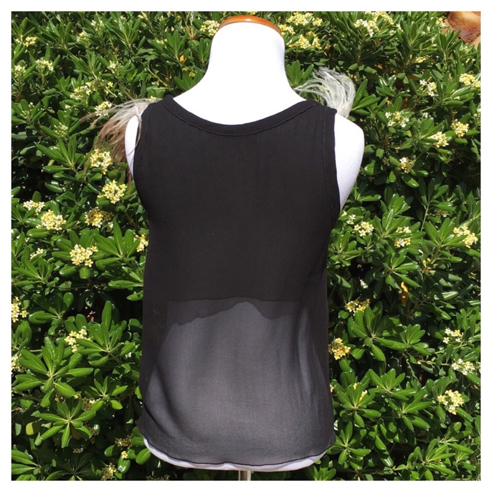 CÉLINE BLACK CHIFFON SLEEVELESS TOP - Picture 2 of 5